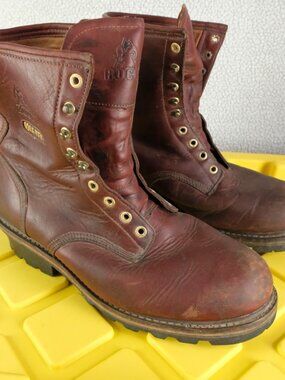 Rocky Boots Mens 12 M Brown Great Oak Logger Lace Up Waterproof Leather